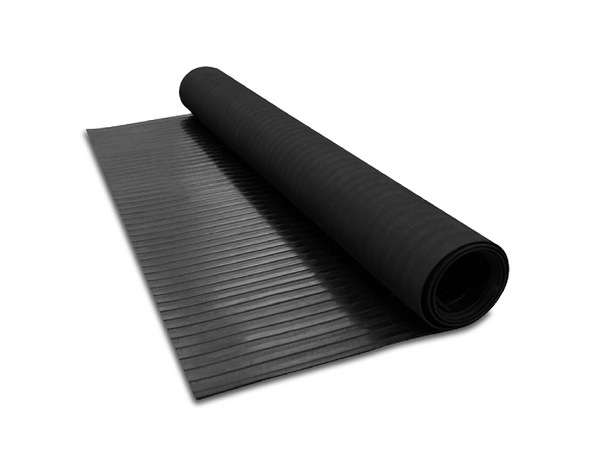 4' Wide Ribbed Runner Rubber Mat (Sold By Linear Foot) - SummitRubber