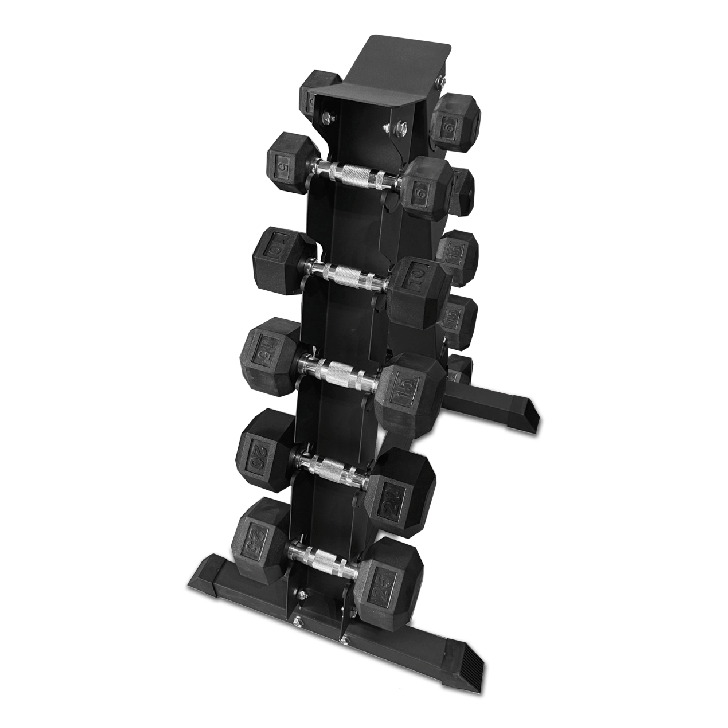 5-25 lb Dumbbell Set + Vertical DB Rack Package - SummitRubber