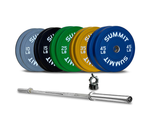 ELEVATION Package: Colour Coded Plates (260 lbs plus bar) - SummitRubber